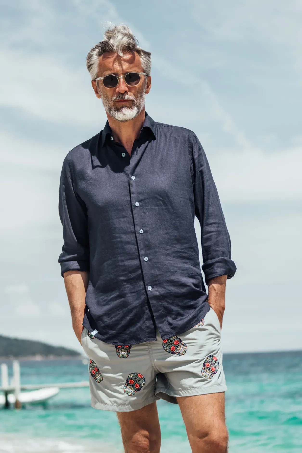 Les Canebiers All Over Mex - Grey<Homme Mex|Best Sellers