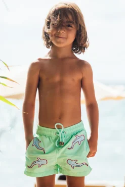 Les Canebiers All Over Shark Kids - Green<Enfant Garçons