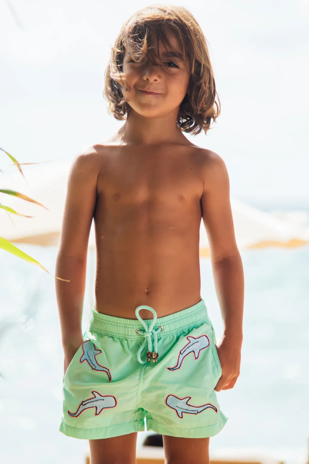 Les Canebiers All Over Shark Kids - Green<Enfant Garçons