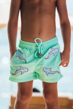 Les Canebiers All Over Shark Kids - Green<Enfant Garçons