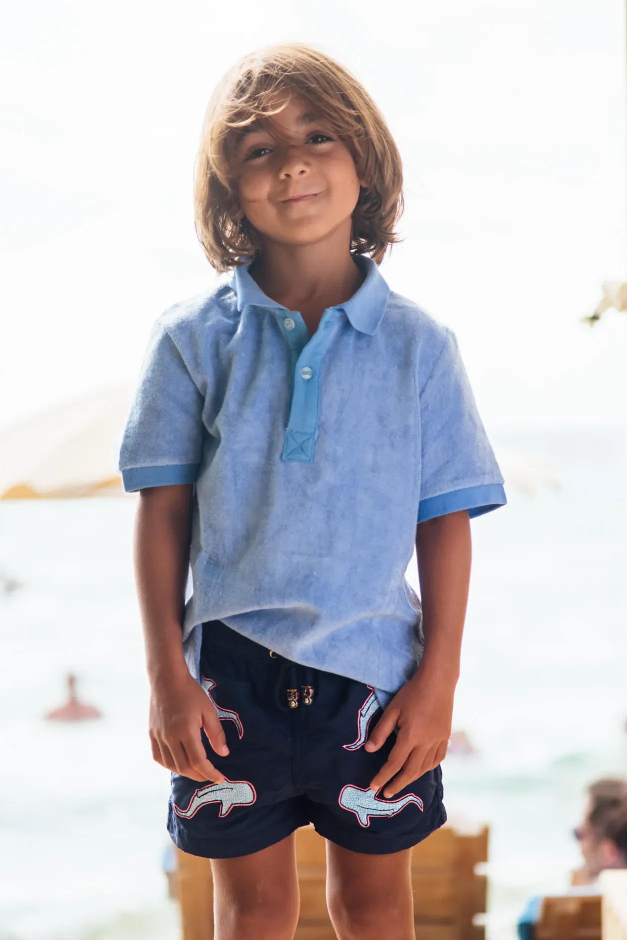Les Canebiers All Over Shark Kids - Navy<Enfant Garçons