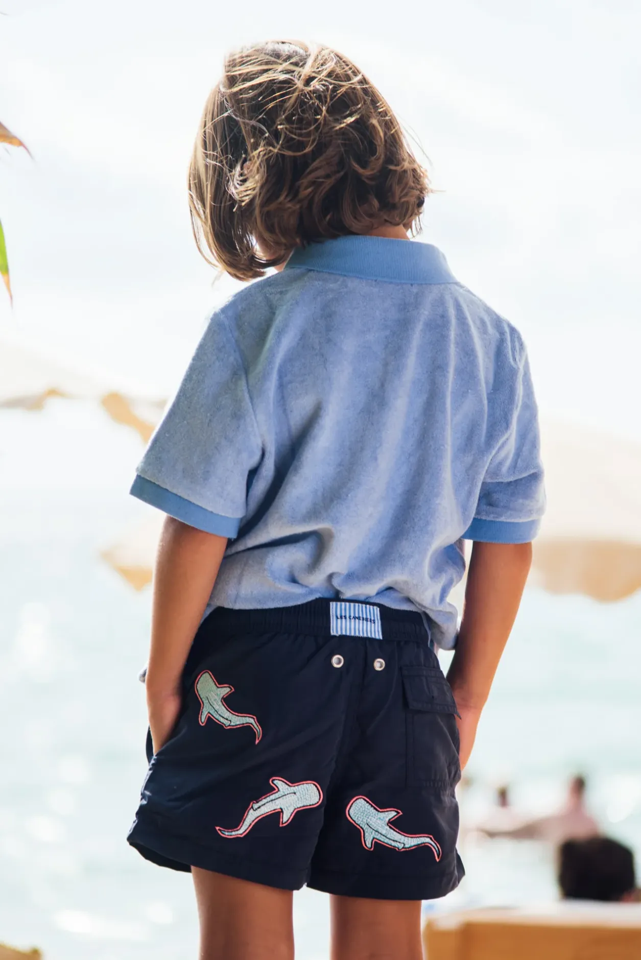 Les Canebiers All Over Shark Kids - Navy<Enfant Garçons