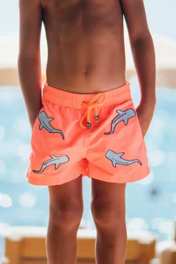 Les Canebiers All Over Shark Kids - Orange<Enfant Garçons
