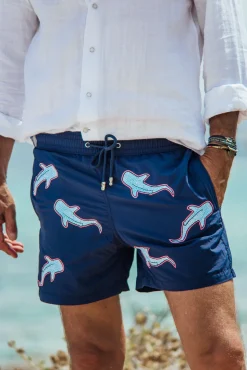 Les Canebiers All Over Shark - Navy<Homme Shark|Best Sellers