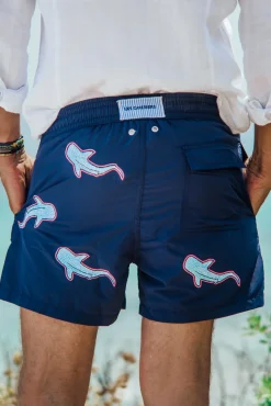 Les Canebiers All Over Shark - Navy<Homme Shark|Best Sellers