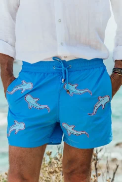 Les Canebiers All Over Shark - Sky Blue<Homme Shark|Best Sellers
