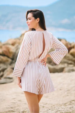 Les Canebiers Boutinelles Jumpsuit - Brown Stripes<Femme Combinaisons