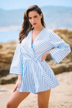 Les Canebiers Boutinelles Jumpsuit - Sky Blue Stripes<Femme Combinaisons
