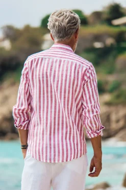 Les Canebiers Divin Cotton - Red Stripes<Homme Chemises