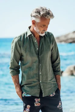 Les Canebiers Divin - Khaki<Homme Chemises