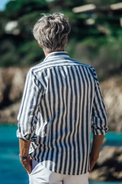 Les Canebiers Divin - Navy Stripes<Homme Chemises