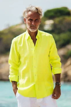 Les Canebiers Divin - Neon Yellow<Homme Chemises