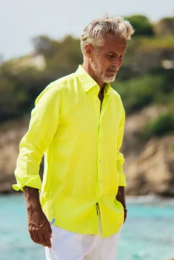 Les Canebiers Divin - Neon Yellow<Homme Chemises
