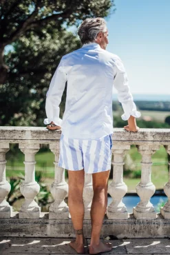 Les Canebiers Ermitage Court Cap 21 - Blue<Homme Stripes|Best Sellers