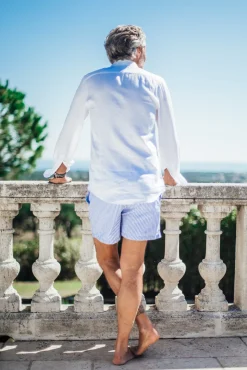 Les Canebiers Ermitage Court Fine Rayure - Navy<Homme Stripes|Best Sellers