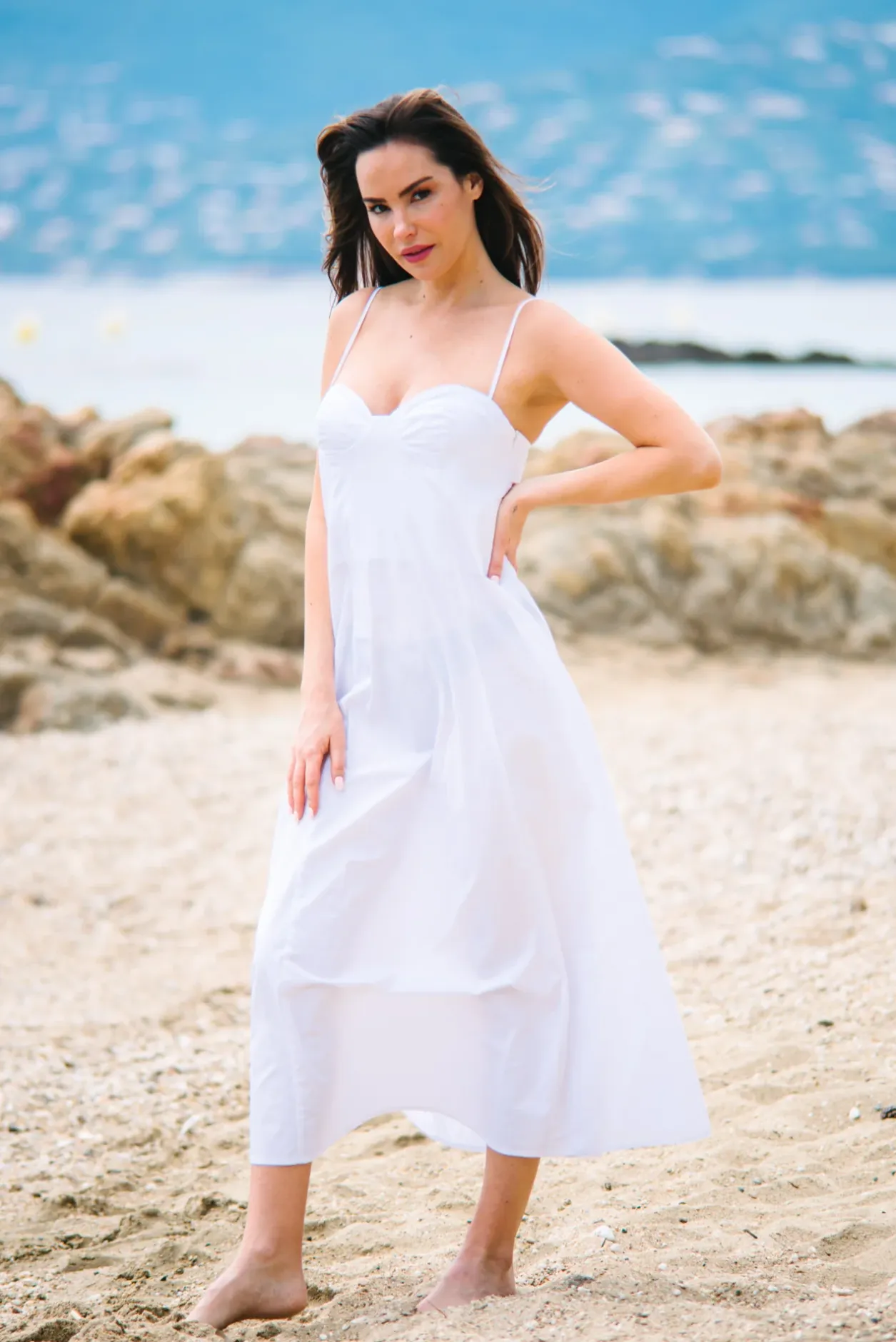 Les Canebiers Iris - White<Femme Robes