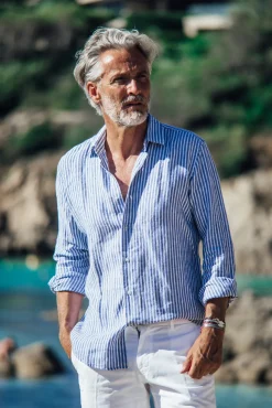 Les Canebiers Lavande - Navy<Homme Chemises
