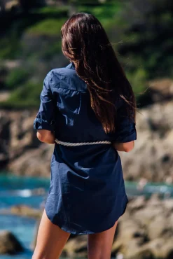 Les Canebiers Mimosas dress - Navy<Femme Robes