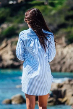 Les Canebiers Pascatt dress - Blue Stripes<Femme Robes