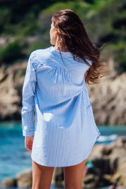 Les Canebiers Pascatt dress - Blue Stripes<Femme Robes