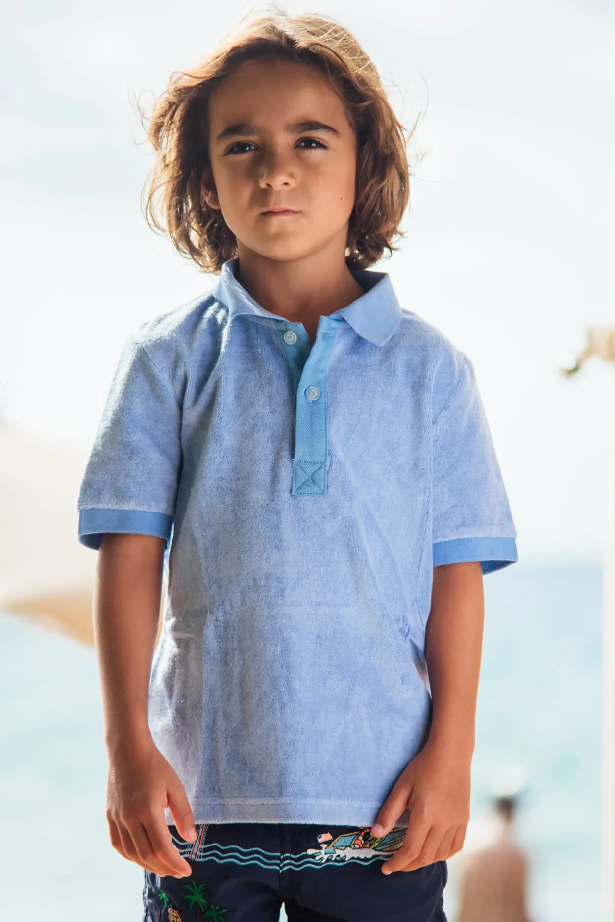 Les Canebiers Polo Kids - Sky Blue<Enfant Garçons