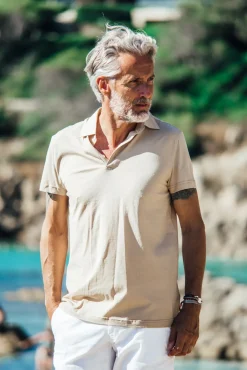 Les Canebiers Polo Marsouin - Beige<Homme Polos