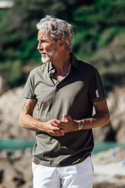 Les Canebiers Polo Marsouin - Khaki<Homme Polos