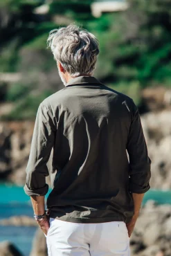 Les Canebiers Polo Marsouin (long sleeve) - Khaki<Homme Polos