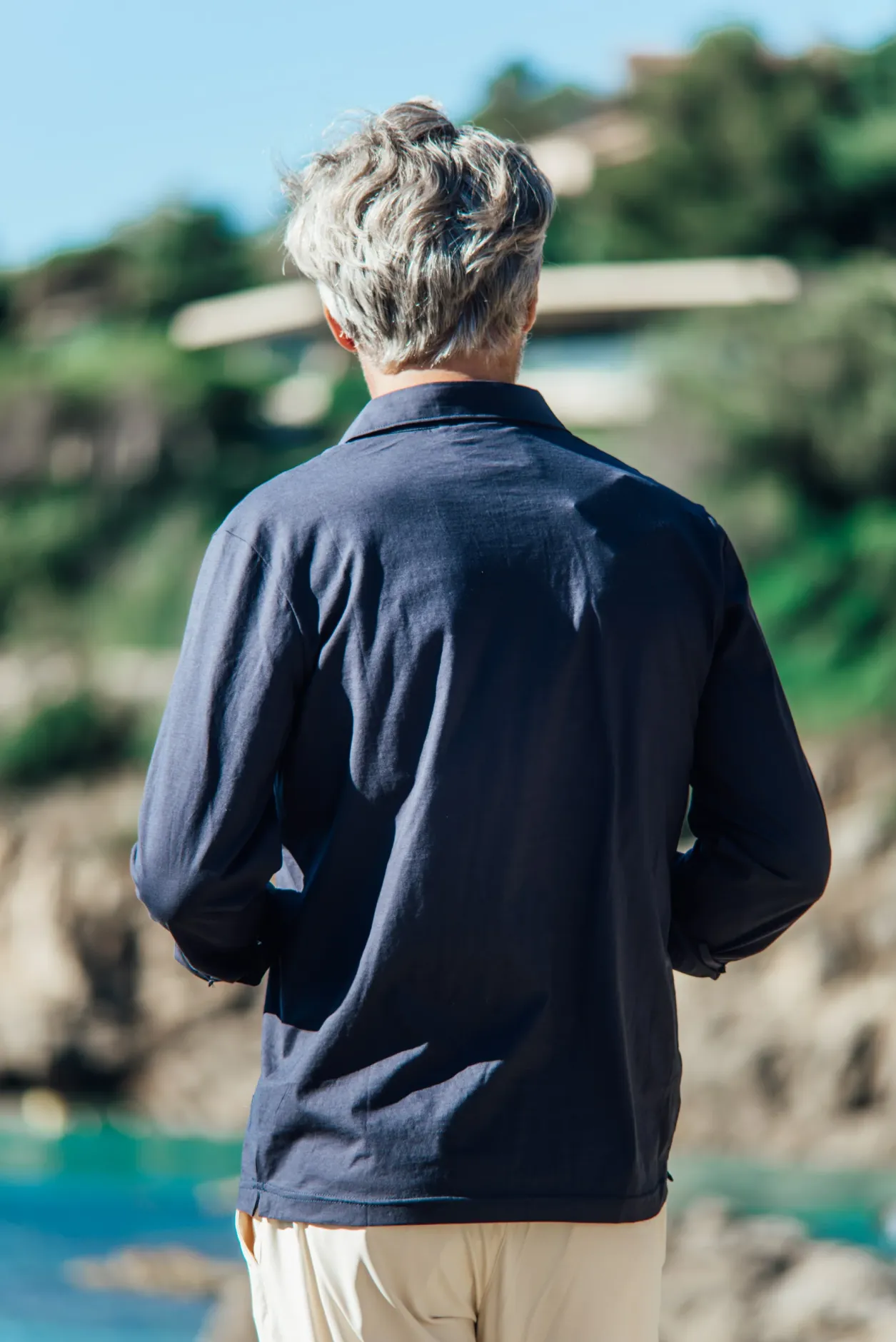 Les Canebiers Polo Marsouin (long sleeve) - Navy<Homme Polos