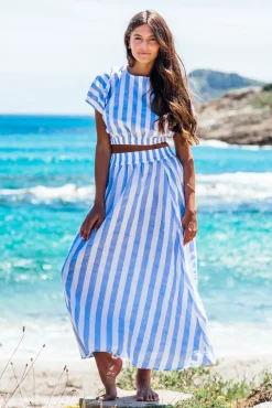 Les Canebiers Sariette - Blue Stripe<Femme Ensemble|Jupes