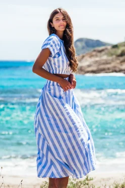 Les Canebiers Sariette - Blue Stripe<Femme Ensemble|Jupes