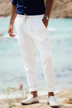 Les Canebiers Sauvier Pants - White<Homme Pantalons