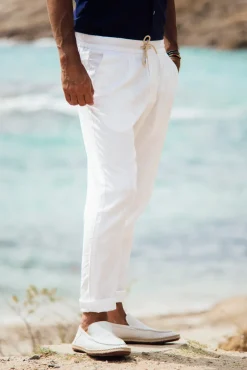 Les Canebiers Sauvier Pants - White<Homme Pantalons