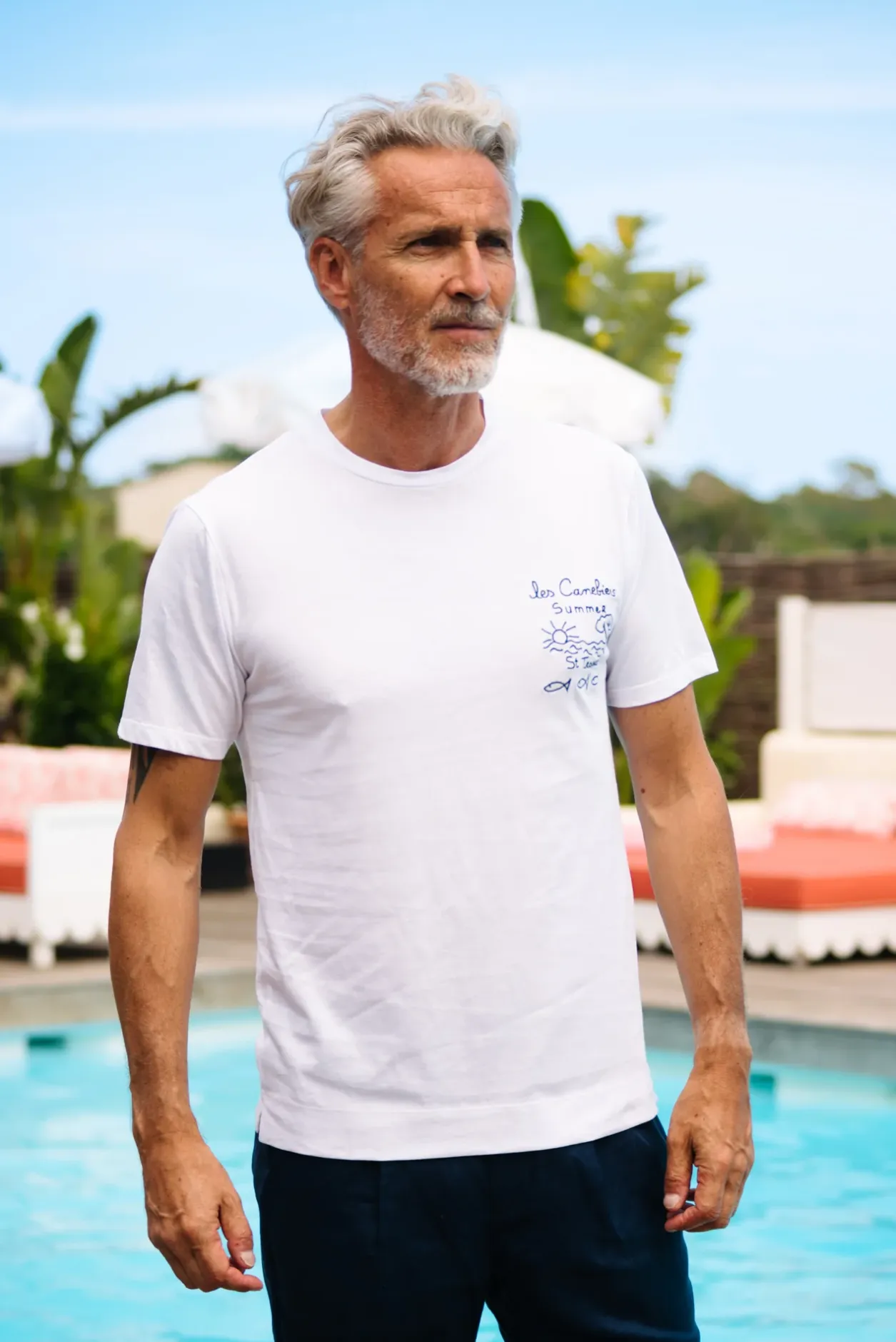 Les Canebiers Summer t-shirt - White<Homme T-shirts
