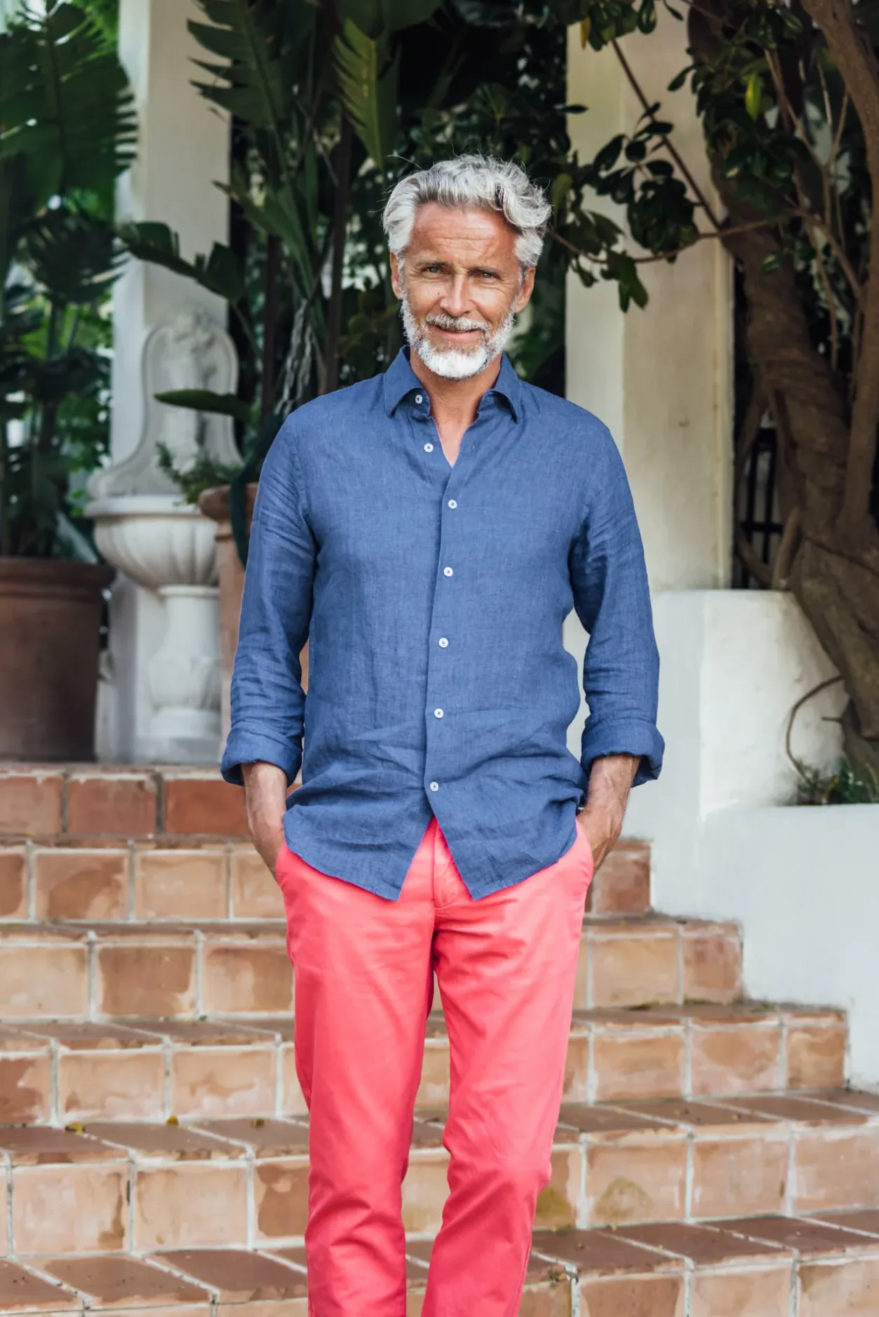 Les Canebiers Tartane pants - Raspberry<Homme Pantalons