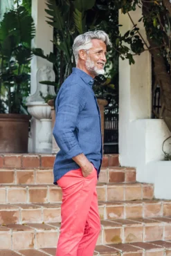 Les Canebiers Tartane pants - Raspberry<Homme Pantalons