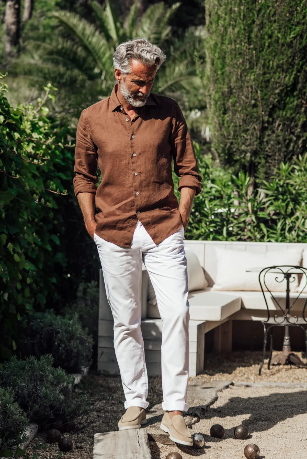 Les Canebiers Tartane pants - White<Homme Pantalons