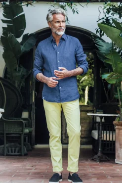 Les Canebiers Tartane pants - Yellow<Homme Pantalons