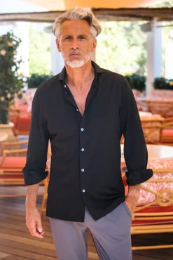 Les Canebiers Vallon Shirt - Black<Homme Chemises