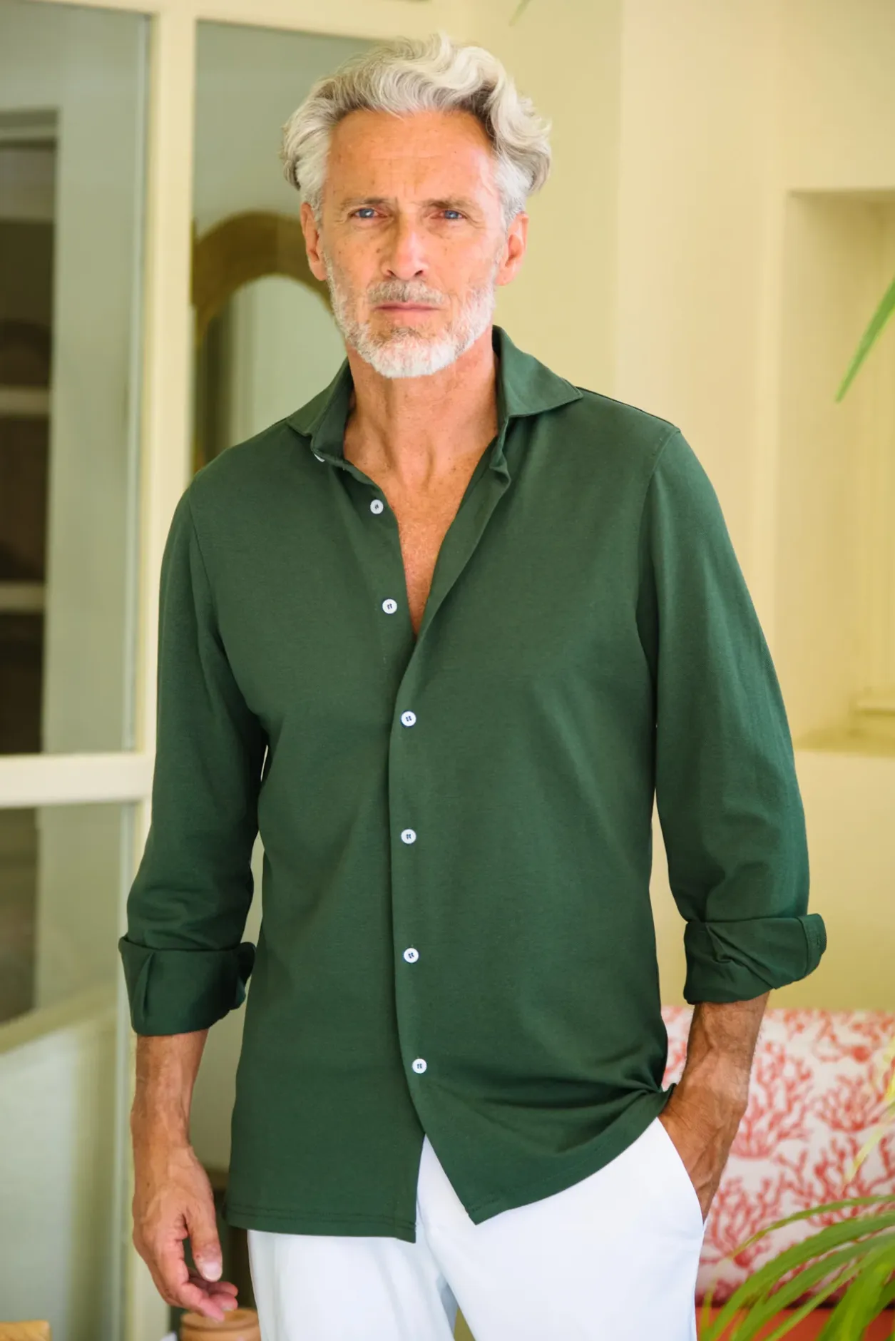 Les Canebiers Vallon Shirt - Green<Homme Chemises